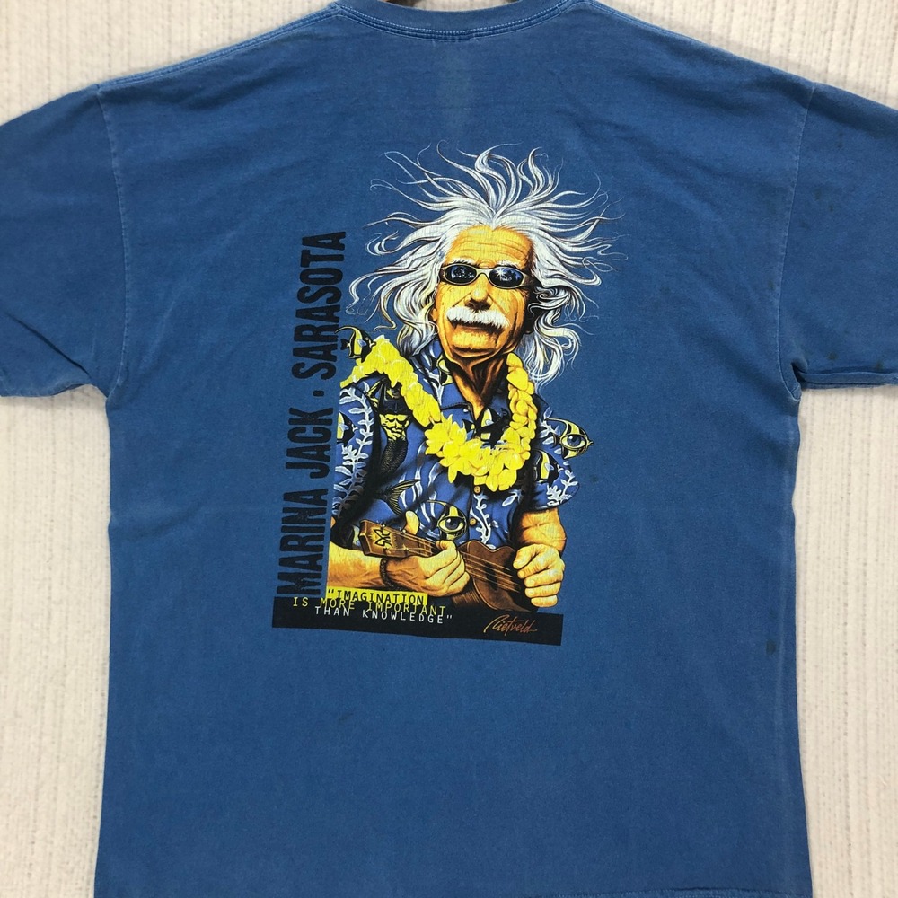 Gildan Albert Einstein Marina Jack Sarasota Blue Graphic T-Shirt XL
